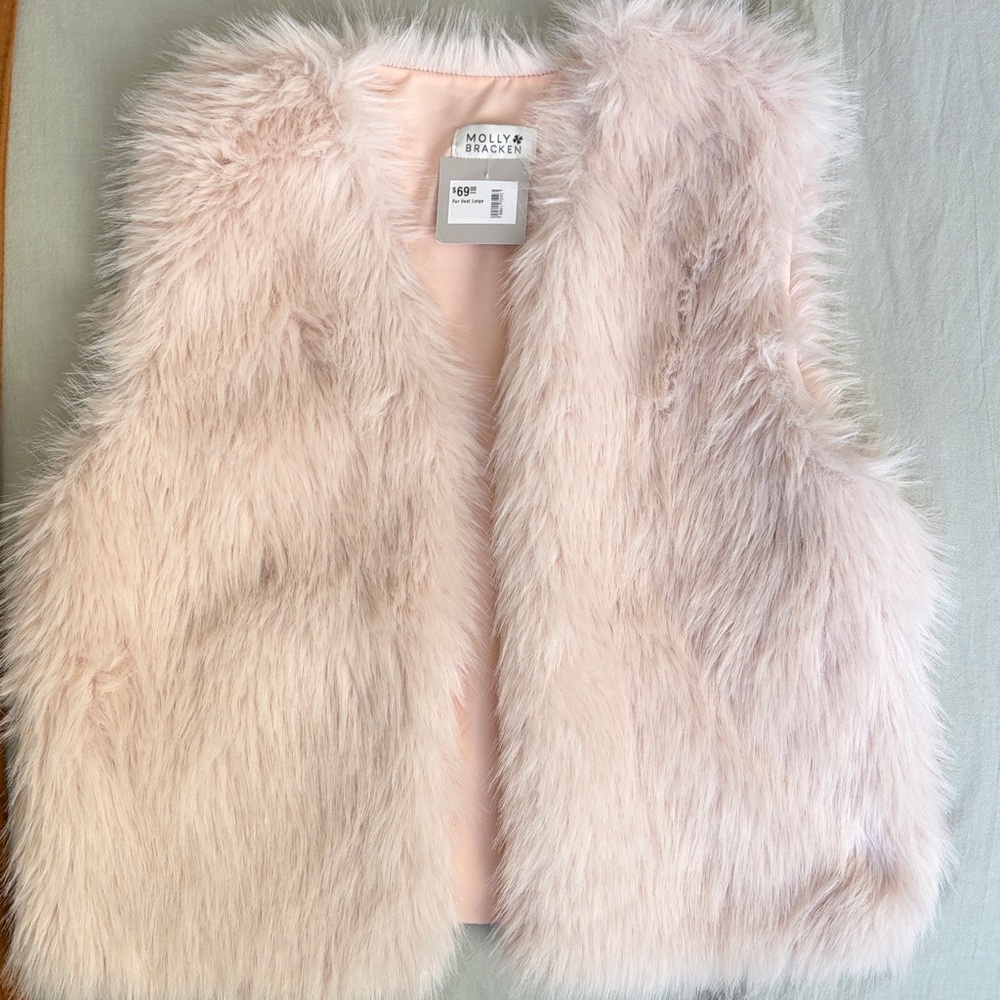 Molly Bracken Soft Blush Faux Fur Vest